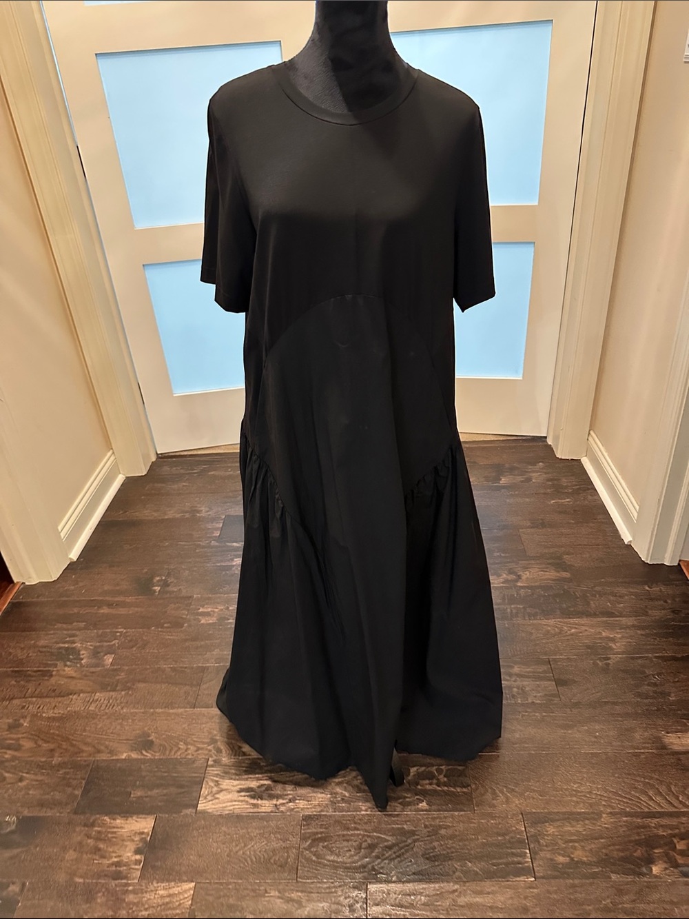 COS Preloved Black Short-Sleeve A-Line Maxi Dress
